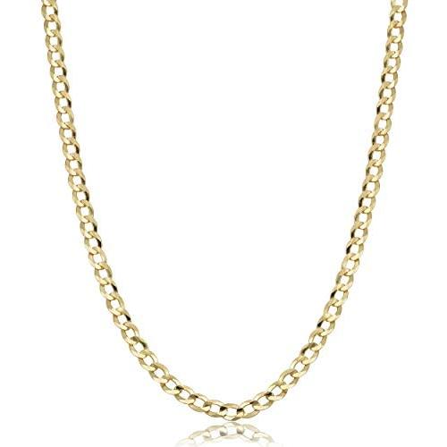 Verona Jewelers 10K Gold Unisex 2.2mm Italian Cuban Curb Link Chain Necklace- 10K Necklaces, 10 Karat Gold Chain, 16'' 18'' 20'' 24'' 30''