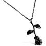 Rosa Vila 3D Rose Necklace, Romantic Rose Gifts For Women, Flower Pendant Necklace, Beauty And The Beast Jewelry, Rose Jewelry, Rose Pendant Necklace In Gold, Silver, Rose Gold, Or Carbon Black