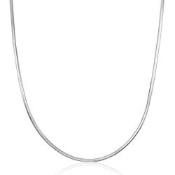 LUHE Sterling Silver 1MM Snake Chain Italian Crafted Necklace Thin Lightweight Strong - Lobster Claw Clasp 14-30 Inches and 1.9mm Snake Chains 20-24 inchs