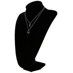 Natural Stone MultiLayer Moon Choker Necklace Pendant Fashion Jewelry For Women Girls