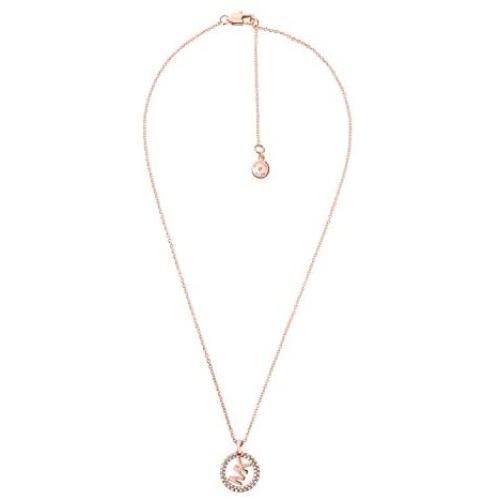 Michael Kors Rose Gold-Tone Brass Necklace, 16in with 2in Extender, 3/4in Width (MKJ7327791)
