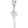 1 1/4 inch Sterling Silver Protestant St Benedict Cross Necklace Without Christ High Polished, 18-30 inch Cuban Chain