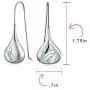Carved Etched Puffed Teardrop Pear Shaped Rain Drop Earrings For Women Fishhook 925 Sterling Silver 1.25 1.5 1.75 Inch