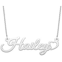 LuxglitterLin Heart Name Necklace Personalized Initial Custom Made Stainless Steel Jewelry for Women