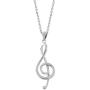 Hallmark Connections from Stainless Steel Treble Clef Music Note Pendant Necklace, 18''-20''