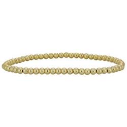 Anela 14kt Gold Filled Bracelet, 3mm Beads, Stretch and Stackable, Hand Made in USA