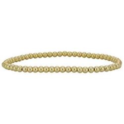 Anela 14kt Gold Filled Bracelet, 3mm Beads, Stretch and Stackable, Hand Made in USA