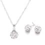 Rhinstone Pendant Necklace Silver Spherical Earrings Jewelry Set alentines Day Jewel Gifts for Mom Wife Party/Anniversary Day/Birthday.