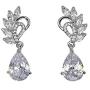 Faship Gorgeous Teardrop Crystal Floral Dangling Earrings