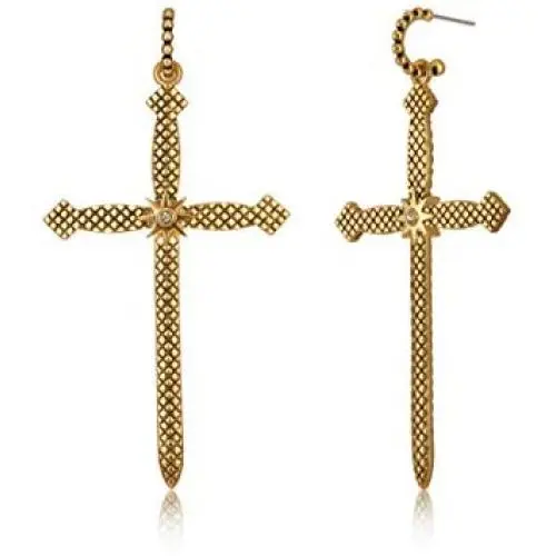 Gold Cross Earrings 14K Gold Plated Texture Mothers Day Couples Special Gifts Vintage Stud Dangle Gold Earrings for Women Gold Cross Earrings 14K Gold Plated Texture Mothers Day Couples Special Gifts Vintage Stud Dangle Gold Earrings for Women