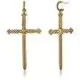 Gold Cross Earrings 14K Gold Plated Texture Mothers Day Couples Special Gifts Vintage Stud Dangle Gold Earrings for Women Gold Cross Earrings 14K Gold Plated Texture Mothers Day Couples Special Gifts Vintage Stud Dangle Gold Earrings for Women