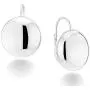 Miabella 925 Sterling Silver Italian High Polished Round Dome Button Bead Ball Statement Leverback Earrings for Women 12mm, 18mm Made in Italy
