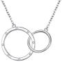 S925 Sterling Silver Two Interlocking Infinity Circles Pendant Necklace,Rolo Chain,18+2 inches