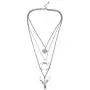 Layered Circle Crescent Moon Necklace Pendant Boho Hollow Horn Earth Map Choker Necklace for Women Girls
