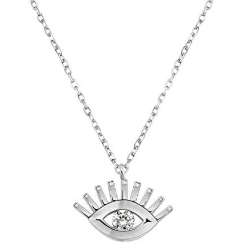 Soyaz Evil Eye Necklace | 14k Gold Plated 925 Sterling Silver Necklace for Women | Dainty Cubic Zirconia Stone Choker Jewelry for Girls | Gold Necklaces for Women