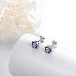 Aurora Tears Mystic-Rainbow-Topaz 925 Sterling Silver Jewelry Women Mystic Topaz Gift Girls Dating/Wedding/Anniversary/Bridal Present Fashion Jewellery