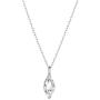 Dainty Sterling Silver Solitaire Necklaces for Women Teen Girls Cubic Zirconia Marquise Pendant Necklace, Adjustable Silver Chain 15+3 Inches Birthday Gifts Jewelry