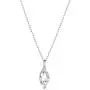 Dainty Sterling Silver Solitaire Necklaces for Women Teen Girls Cubic Zirconia Marquise Pendant Necklace, Adjustable Silver Chain 15+3 Inches Birthday Gifts Jewelry