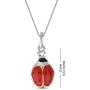 LeCalla Sterling Silver Jewelry Red Enamel Ladybug Charm Necklace Pendant Bracelet for Kids