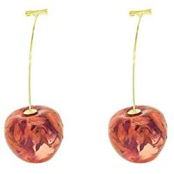 3D Cherry Earrings Cute Fruit Dangle Drop Earrings Simplicity resin Earrings for Women Girls Charm Sweet Jewelry Gift