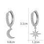 WeimanJewelry Cubic Zirconia CZ Moon Star Dangle Hoop Earrings for Women WeimanJewelry Cubic Zirconia CZ Moon Star Dangle Hoop Earrings for Women