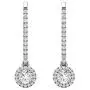 1/2 to 3/4 Carat Diamond Round Halo Dangle Earrings for Women in 14k White Gold (H-I, SI2-I1, cttw) Leverback by Privosa Fine Jewelry 1/2 to 3/4 Carat Diamond Round Halo Dangle Earrings for Women in 14k White Gold (H-I, SI2-I1, cttw) Leverback by Privosa Fine Jewelry