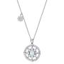 POPLYKE Sterling Silver Compass Pendant Necklace with Created Opal,Inspirational Necklace for Women Girls