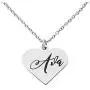 Name Necklace for Women and Girls. Silver Color Laser Engraved 1'' Heart Personalized Pendant. 20'' Adjustable Necklace. Perfect Present for Your Girlfriend. Best Gift idea for Your Daughter