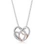 Sllaiss 925 Sterling Silver Love Heart Necklace for Women CZ Triple Heart Pendant Necklace Valentine Birthday Gift Jewelry with Box Chain 18'' +2''