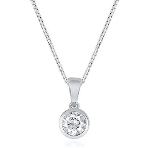 La Joya 1/6-1/3 Carat Total Weight (cttw) Certified Lab Grown Diamond Pendant Necklace - Bezel Set Yellow Gold Or White Rhodium Plated .925 Sterling Silver With Chain - GH Color And VS/SI Clarity La Joya 1/6-1/3 Carat Total Weight (cttw) Certified Lab Grown Diamond Pendant Necklace - Bezel Set Yellow Gold Or White Rhodium Plated .925 Sterling Silver With Chain - GH Color And VS/SI Clarity