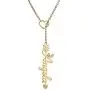 SENFAI Heart Shaped Arrow Y Necklace with Name 18 + 2 in Made of PVD Gold Plated Stainless Steel