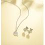 FANCIME 925 Sterling Silver Star Heart Small Stud Earrings/Pendant Necklace Cute Tiny Charm Earrings High Polished Dainty Fine Jewelry Set Gifts for Mom Women Teen Girls