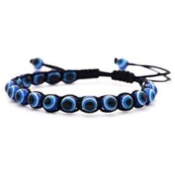 MISS RIGHT Evil Eye Nazar Amulet Ojo Protection Bracelet Necklace Turco Kabbalah Good Luck Bolo Cord Bracelet Dainty Lucky Beaded Charm Pendant Necklace for Women Men Girls
