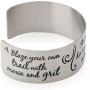 Vera Viva She Has Fire in Her Soul and Grace in Her Heart Inspirational Cuff Bracelet, Stainless Steel, Adjustable Fit