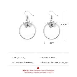 TseanYi Boho Butterfly Dangle Earrings Gold Large Circle Drop Earrings Modern Everyday Earrings Jewelry for Women and Girls (Gold)