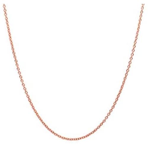 10K Yellow Gold 2.0MM Round Rolo Link Chain Necklace - Made in Italy