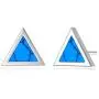 Turquoise Stud Earrings for Women Sterling Silver Triangle Cut Earrings Turquoise Jewelry Gift for Girls Mother