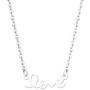Ballari Womens Delicate Love Pendant Necklace, Silver Stainless Steel Love Word Necklace for Women, Simple Silver Love Choker Chain