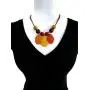 Tagua Nut Necklace Peach and Yellow Tagua Necklace Set and Earrings TAG622, Vegetable Ivory Necklace. Handmade Jewelry Tagua Nut Necklace Peach and Yellow Tagua Necklace Set and Earrings TAG622, Vegetable Ivory Necklace. Handmade Jewelry