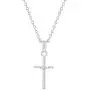 925 Sterling Silver Small Cross Crucifix Jesus Christ Pendant Necklace Kids 16''