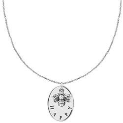 VENSERI 925 Sterling Silver Bee Happy Pendant Necklace Queen Bee Inspirational Bee Happy Necklace Inspirational Necklace Birthday