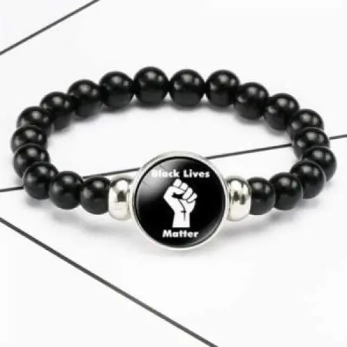 Black Lives Matter Bracelet - BLM Anti-Racism BLM Movement Bracelets Awareness Support Wristband Bracelets (Black) Black Lives Matter Bracelet - BLM Anti-Racism BLM Movement Bracelets Awareness Support Wristband Bracelets (Black)