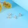 Sterling Silver Stud Earrings for Women, 3 Pairs Small Silver Triangle Ear Studs | Tiny 14K Gold Cubic Zirconia Earrings Set Dainty Cartilage Tragus Sleeper Jewelry for Men Girls(3mm/4mm/5mm)