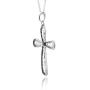 PZ Paz Creations 925 Sterling Silver Hammered Cross Pendant Necklace