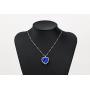 NEOGLORY Blue Crystals Heart Love Shaped Necklaces Jewelry, Heart of The Ocean Necklace from Titanic Crystal Pendant for Women Gift 18+2inch