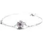 HYLJ Sterling Silver Plated CZ Pink Crystal Cherry Blossoms Flower Women Adjustable Link Bracelet