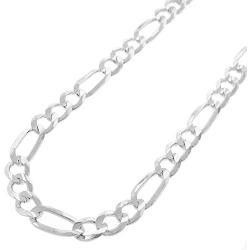 In Style Designz .925 Solid Sterling Silver Figaro Link ITProLux Necklace Chains 2MM - 10.5MM, 16'' - 30'', Men & Women, Made In Italy