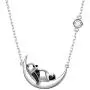 925 Sterling Silver Cute Animal Moon Pendant Necklace for Women Birthday Jewelry Gifts