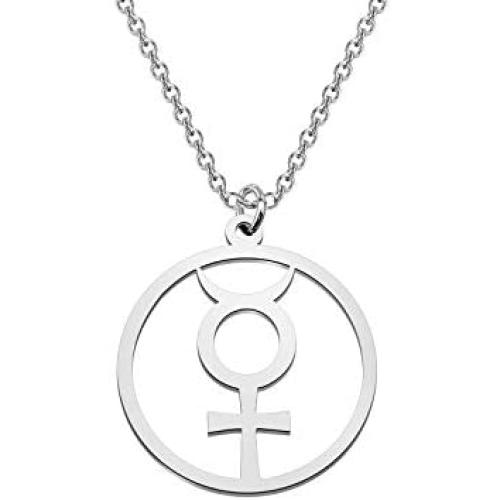 CENWA Mercury Pendant Alchemical Symbol Stainless Steel Necklace Mercury Symbol Jewelry Astrological Symbol Jewelry CENWA Mercury Pendant Alchemical Symbol Stainless Steel Necklace Mercury Symbol Jewelry Astrological Symbol Jewelry
