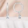 925 Sterling Silver CZ Cubic Zirconia Cartilage Huggie Charm Earring, Round Hoop Dangle Earrings Dainty Fine Jewelry Gifts for Women